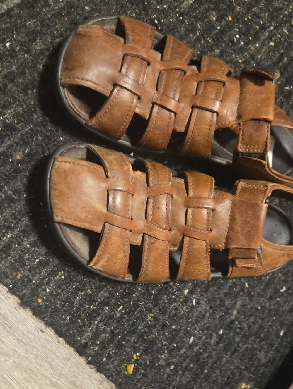 Ecco Tan Brown Leather Strappy Fisherman Sandals
